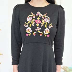 Flower embroidered dress